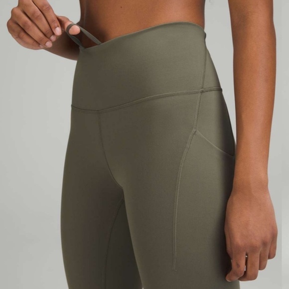 Lululemon Wunder Train High Rise Tights Pants Pockets Leggings Army Green 14 NWT - Picture 2 of 11